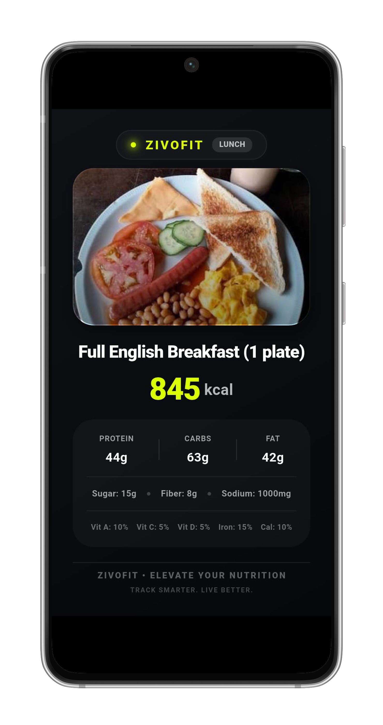 Zivo Food Logging Screen 4