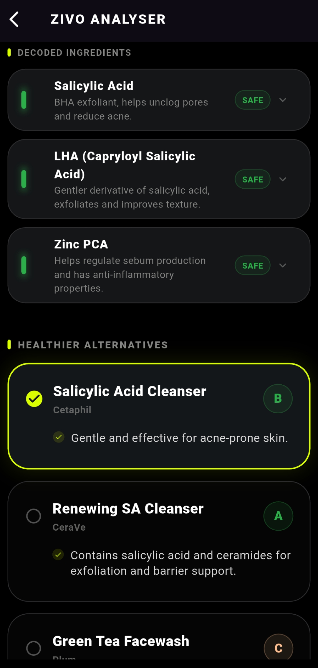 Zivo Analyzer Skincare Scan 2